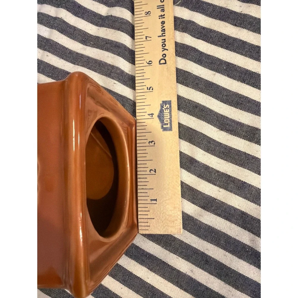 Lillian Vernon Terracotta Orange Ceramic Leaf Canister Jar with Lid Fall Decor‎